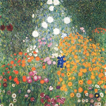  Klimt Pintura - Jardín de flores Gustav Klimt